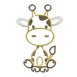 Stickdatei - Dschungeltiere Appli Giraffe sitzend